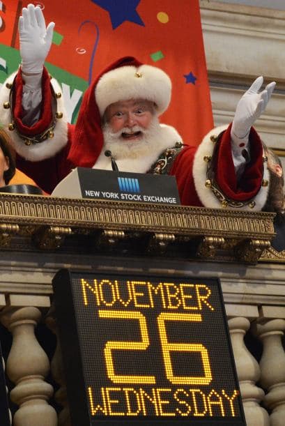 En Nueva York, Santa visitó la casa de bolsa justo el día de gracias.