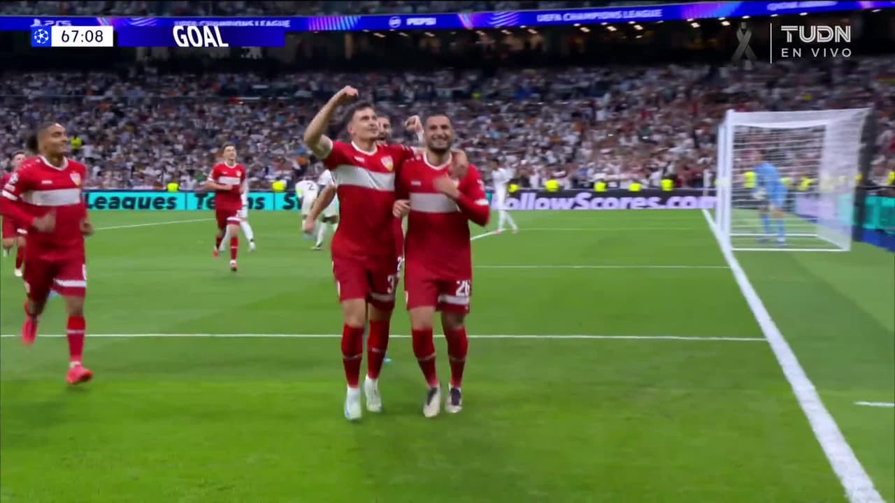 ¡Gol del Stuttgart! Undav de cabeza le empata al Real Madrid