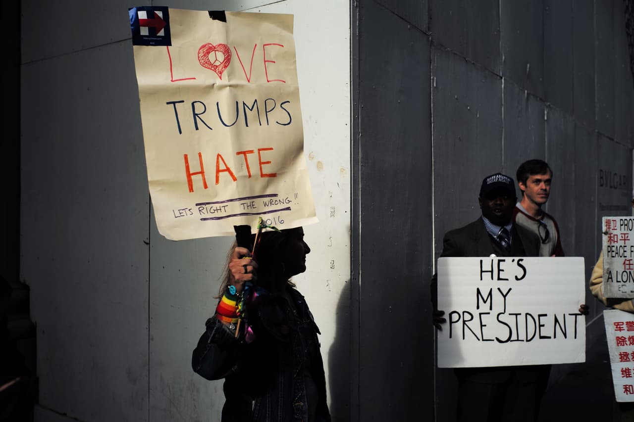 Unos a favor del presidente electo, otros en contra, pero ambos lados respetando sus diferencias.