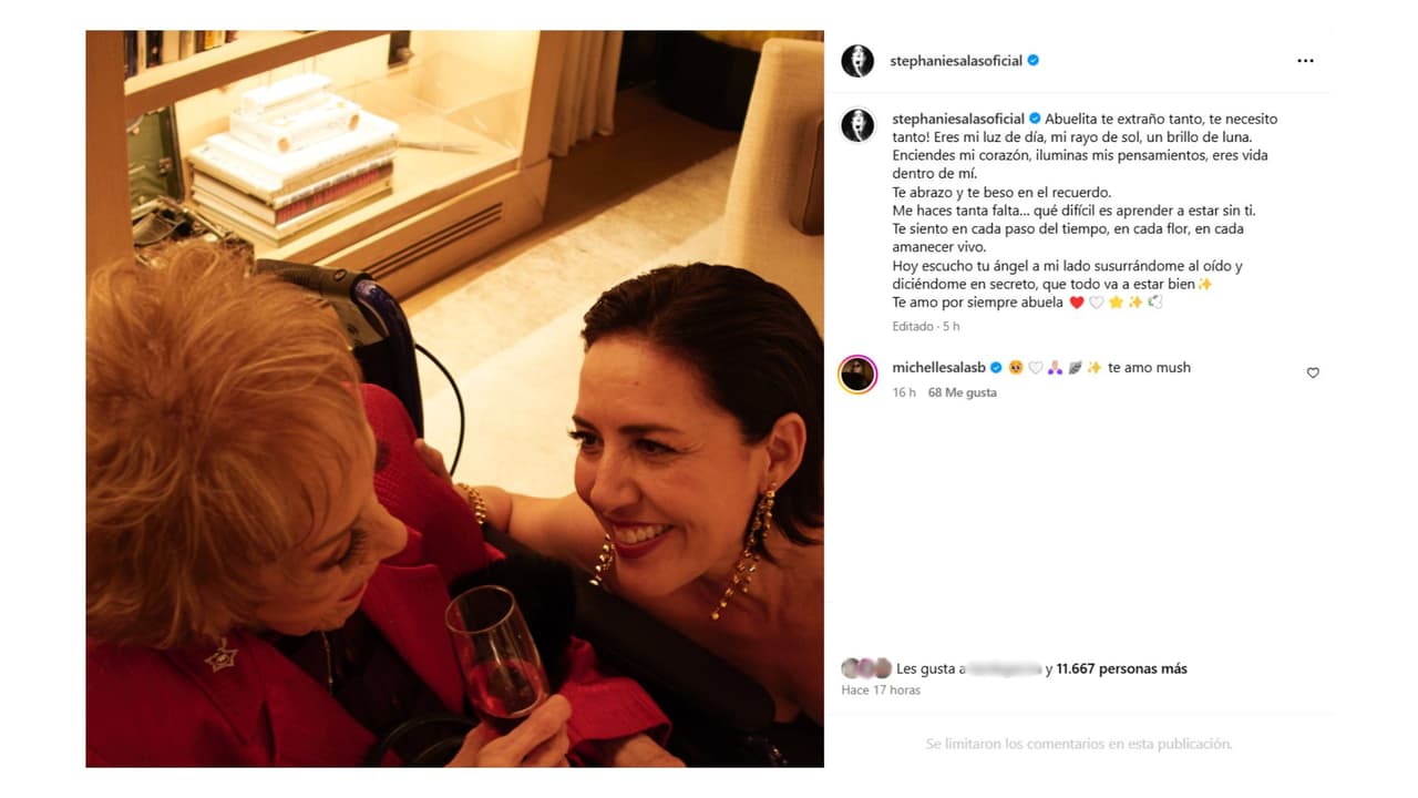 La actriz le dedicó unas palabras a su abuela, quien falleció el 28 de noviembre de 2024.