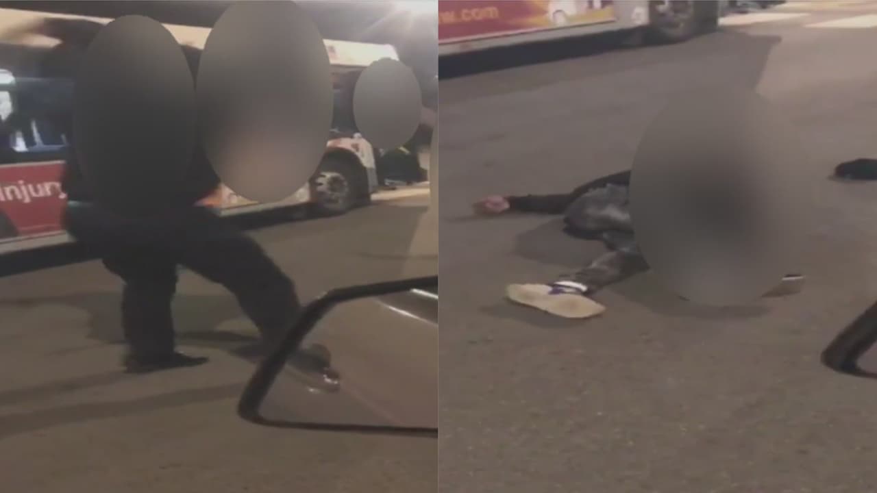 Investigan a dos empleados de la CTA por video en que se observa a uno de ellos lanzando al piso a otro hombre