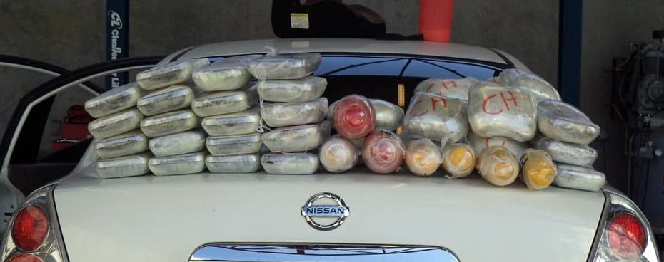 Julio Cesar Castro-Portillo de 38 de Sonora, México, fue descubierto por un canino que detectó la presencia de droga. Los agentes inspeccionaron y encontraron 19 libras de heroína valoradas en US$267 mil dólares. También encontraron 13 libras de cocaína y 25 libras de metanfetaminas valoradas en US$134 mil y US$76 dólares respectivamente.