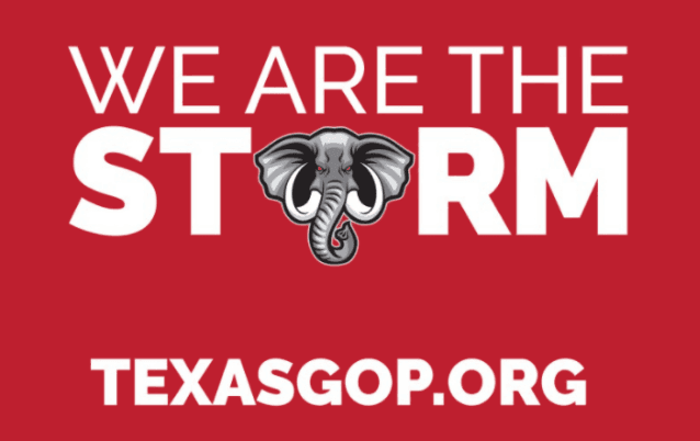 El Partido Republicano de Texas dej´o de usar el HT #WeAreTheStorm ("Somos la tormenta"), su nuevo eslogan, en la víspera de la llegada de Laura a territorio texano. El lema que ya había causado polémica por asemejarse al utilizado por los seguidores de la teoría de la conspiración QAnon, una acusación rechazada por los líderes del partido en Texas. 
<a href="https://twitter.com/TexasGOP" target="_blank">La imagen, no obstante, seguía en la cabecera de las redes sociales del partido la noche del miércoles. </a>