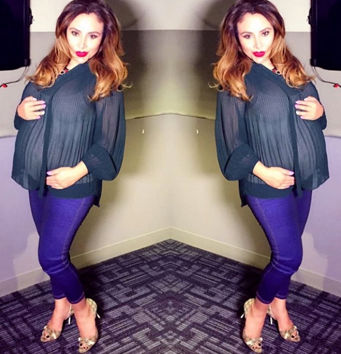 La Bronca jugó con todos los filtros en redes sociales para compartir sus fotografías durante el embarazo.