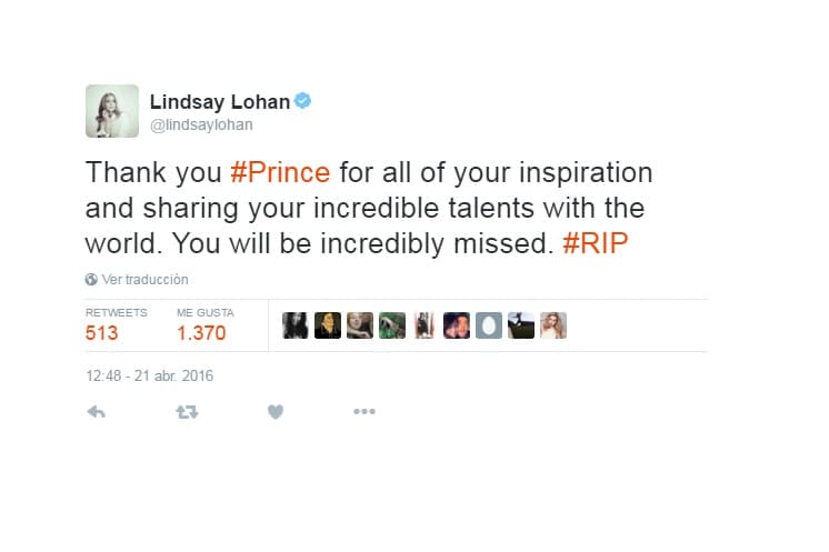 ERsrte fue el mensaje con el que la actriz y cantante se despide del ídolo.