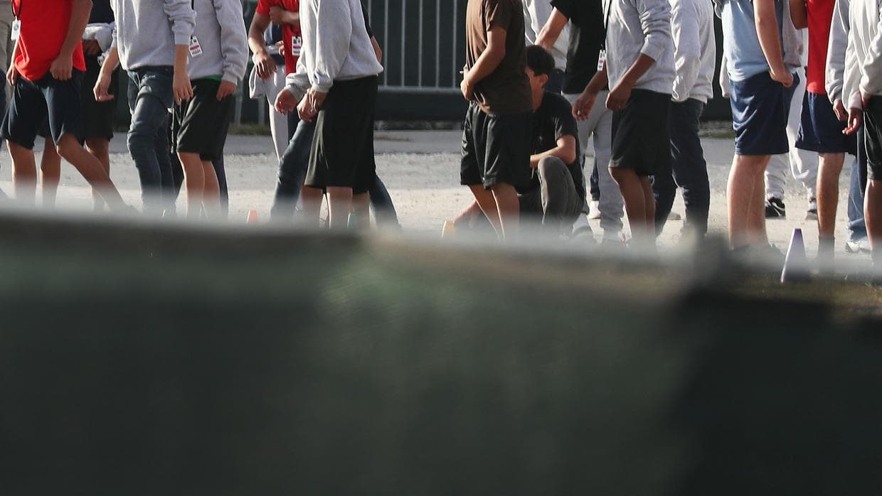 Children at the Homestead detention facility