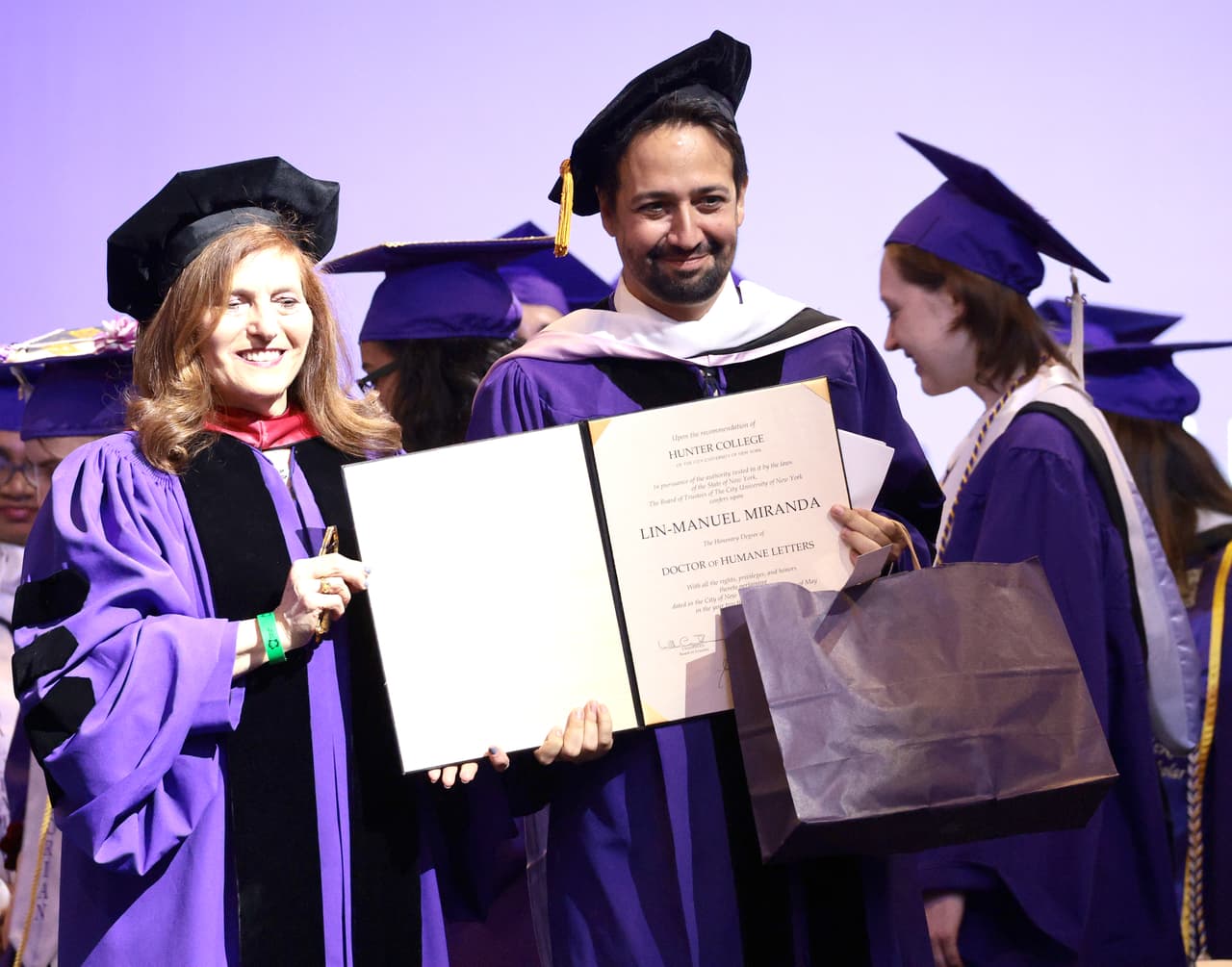 El puertorriqueño Lin-Manuel Miranda fue muy aplaudido durante el acto realizado en el Barclays Center de Nueva York.