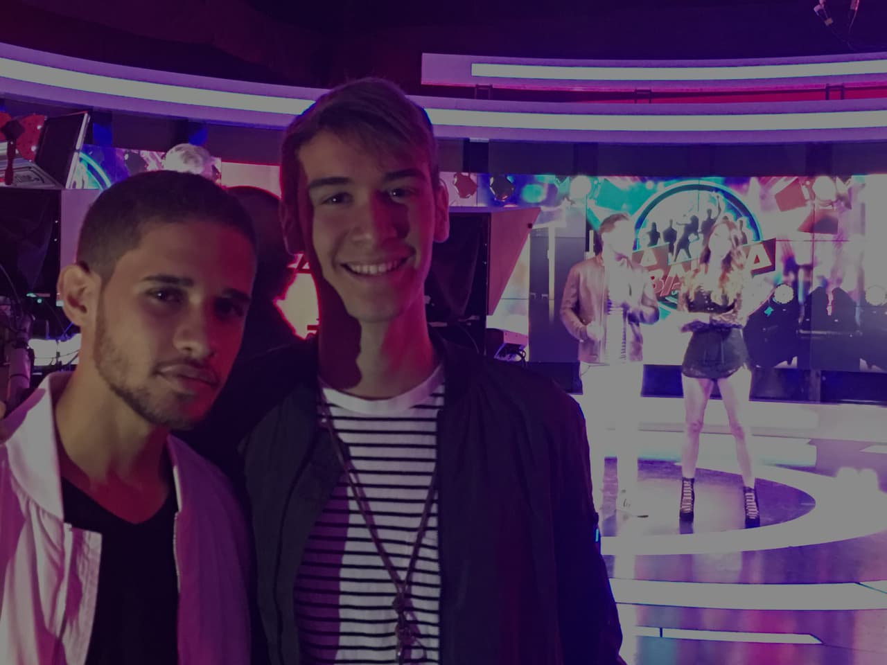 Patricia y José compartieron con los exparticipantes de la primera edición de La Banda, Joshua, Jaime y Sebastián, entre otros invitados en la primera grabación del programa.