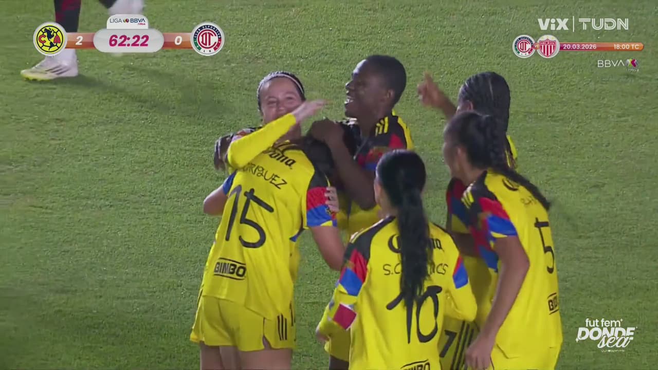 ¡Golazo del América! Kim Rodríguez sacó un trallazo dentro del área
