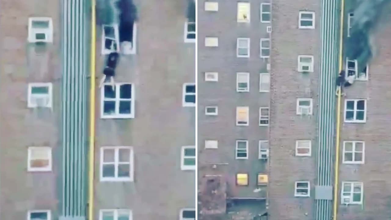 Dos adolescentes sobreviven a un incendio al lanzarse por un tubo desde un cuarto piso