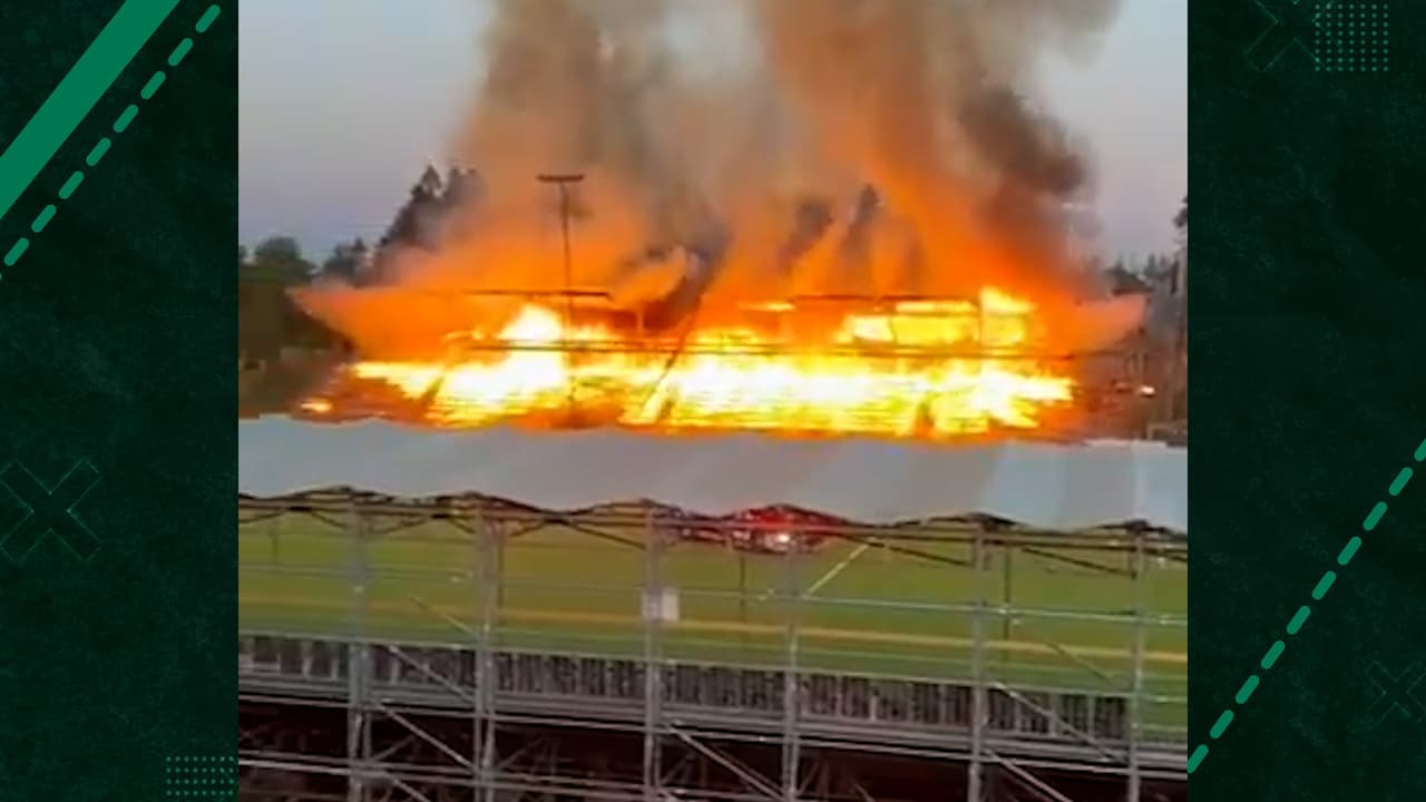 Estadio en Finlandia queda destruido tras incendiarse