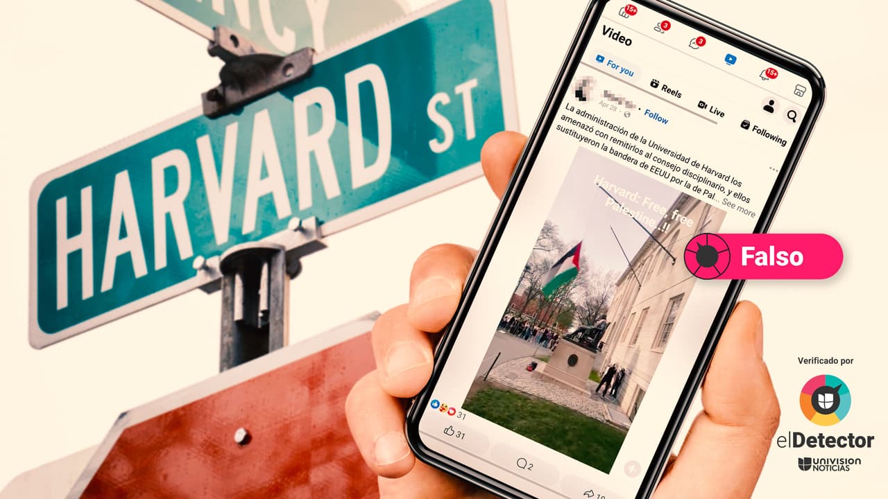 La bandera de EEUU no fue “sustituida” por la de Palestina en esa protesta en Harvard 