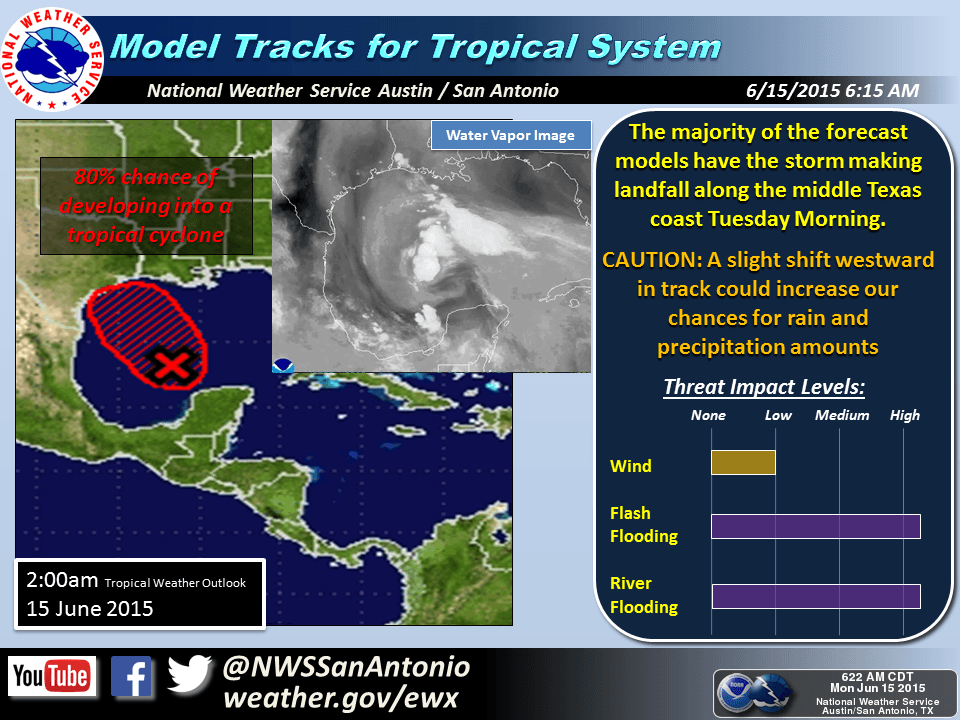 Perturbación tropical amenaza con intensas lluvias a Texas