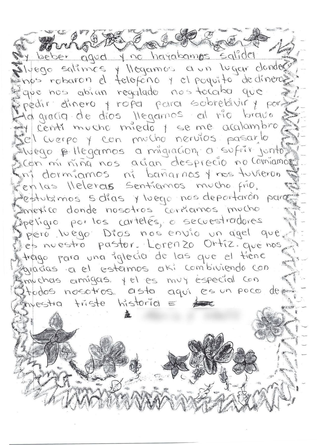 Cartas escritas por los migrantes que esperan en Nuevo Laredo por sus citas ante un juez de EEUU, para solicitar asilo político.