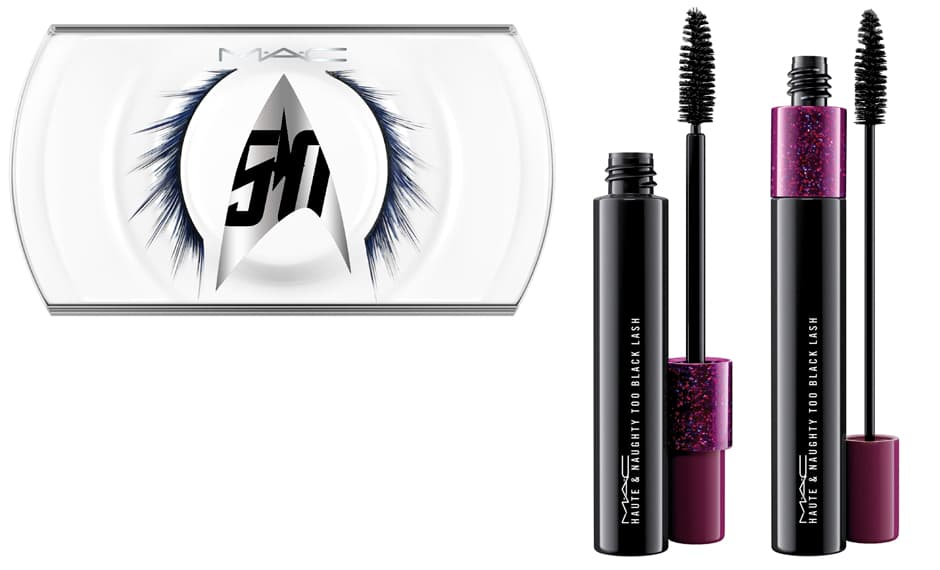 Las pestañas postizas con un diseño futurista y en tono azul también están disponibles por $18 dólares. Pero si prefieres alargar y darle forma a las tuyas te recomendamos que uses la máscara de pestañas Haute & Naughty Too Black Lash, $23 dólares, 
<a href="https://www.maccosmetics.com/collections-mac-star-trek">Maccosmetics.com</a>.