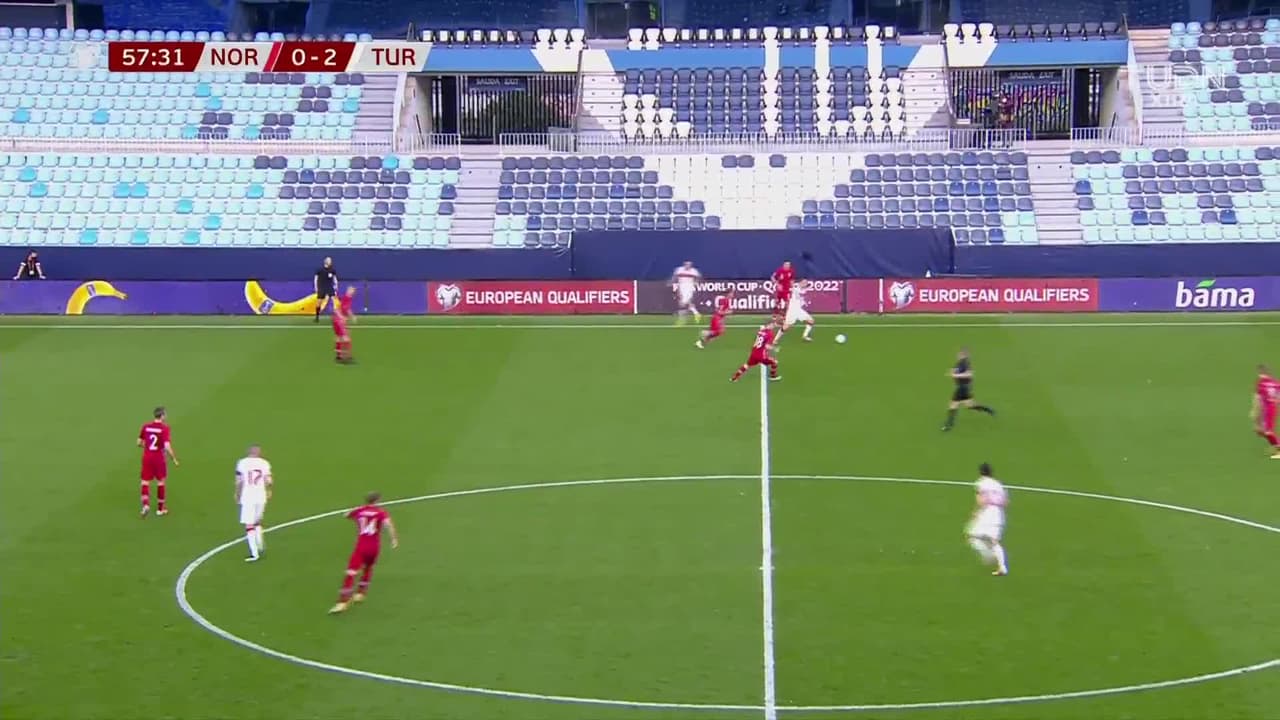 Doblete de Tufan y Turquía ya golea a Noruega a domicilio