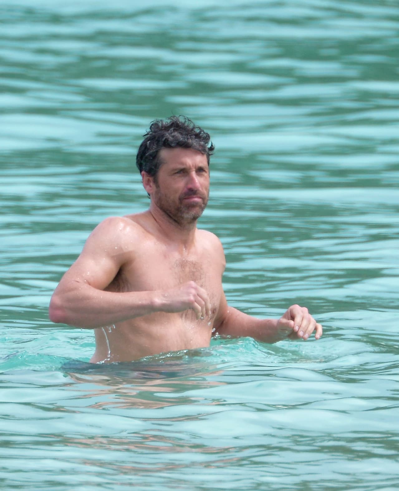 Los paparazzi captaron a Patrick Dempsey en la playa.