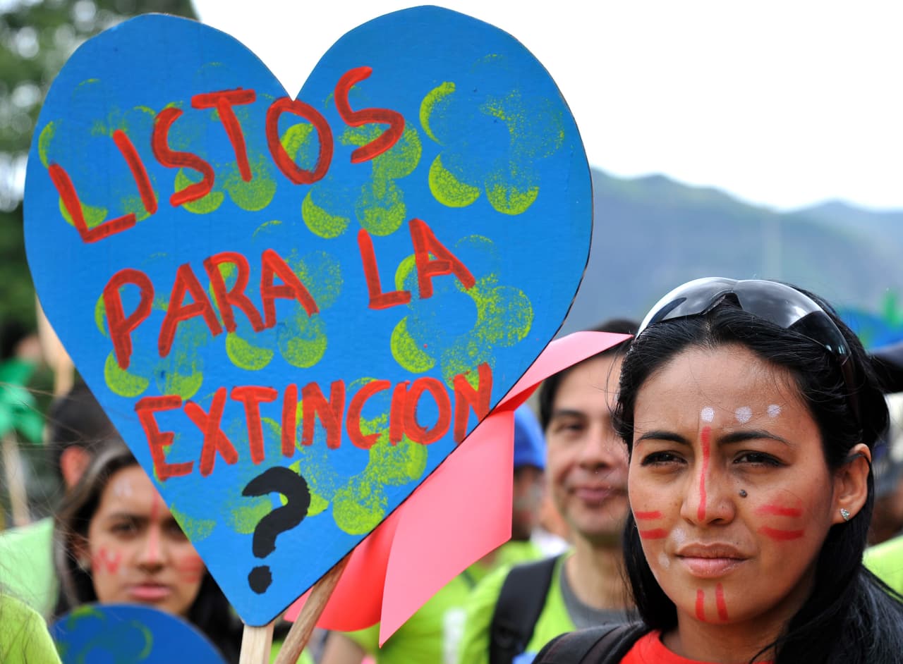 La movilización en Bogotá, Colombia.