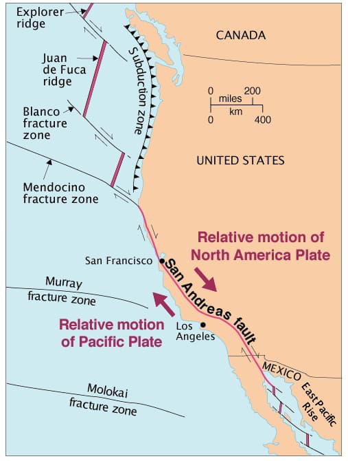 La cantidad de volcanes y sismos en esta zona se deben al movimiento de las placas tectónicas. Por ejemplo, “la zona de falla de San Andreas separa las placas del Pacífico y América del Norte, que se mueven lentamente en dirección norte-sur”, 
<a href="https://pubs.usgs.gov/gip/dynamic/tectonics.html#anchor24562816" target="_blank">explica el USGS</a>.