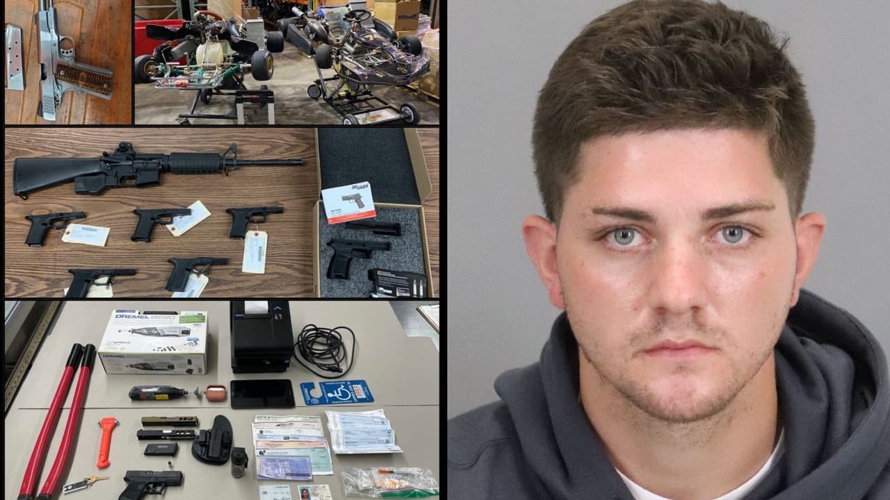 Armas fantasma, equipo médico y go karts: el botín de este sospechoso arrestado en San José