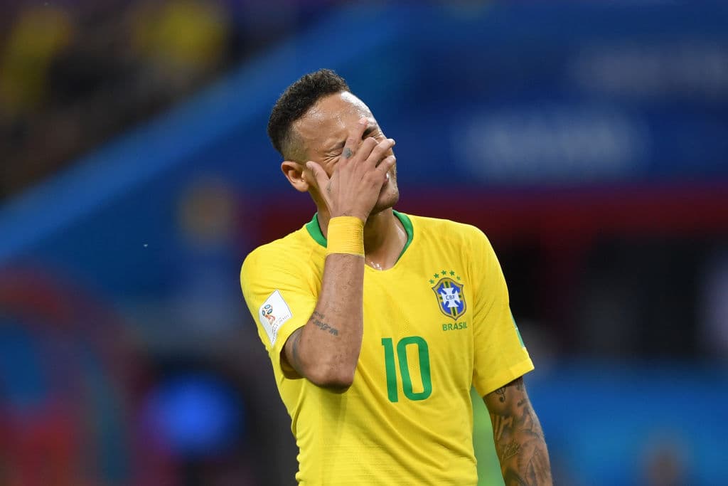 Neymar pasó con más pena que gloria en la eliminación de Brasil contra Bélgica en los cuartos de final del Mundial de Rusia 2018, con poco protagonismo e incluso más cerca del anonimato.