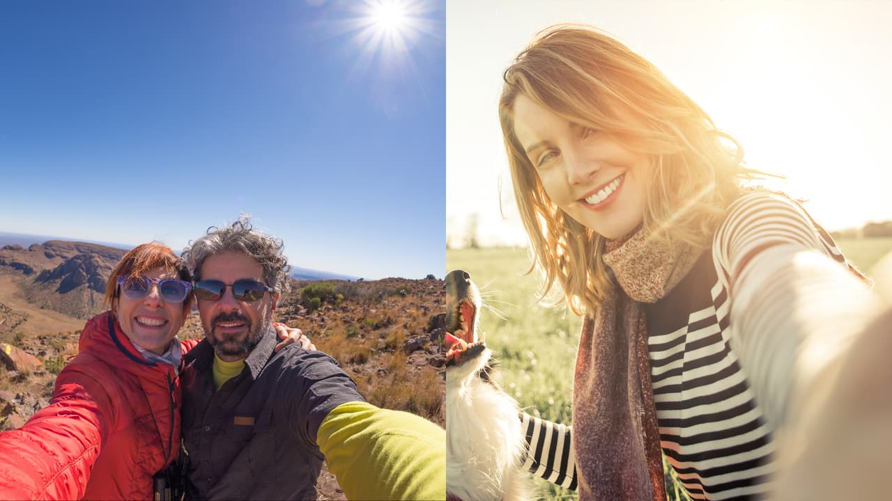 <b>1.- El eclipse con un Smartphone. </b>
<br>La imagen de un eclipse tomada con un Smartphone sin accesorios incluirá todo lo que está pasando alrededor del sol. Los lentes de los Smartphone no están hechos para hacer tomas cerradas de algo tan lejano como el sol, que quedará como un pequeño punto en el paisaje, o un gran resplandor. Intentar acercarse al sol con el zoom digital del teléfono reducirá mucho la calidad de la foto, por lo que no es la mejor alternativa.