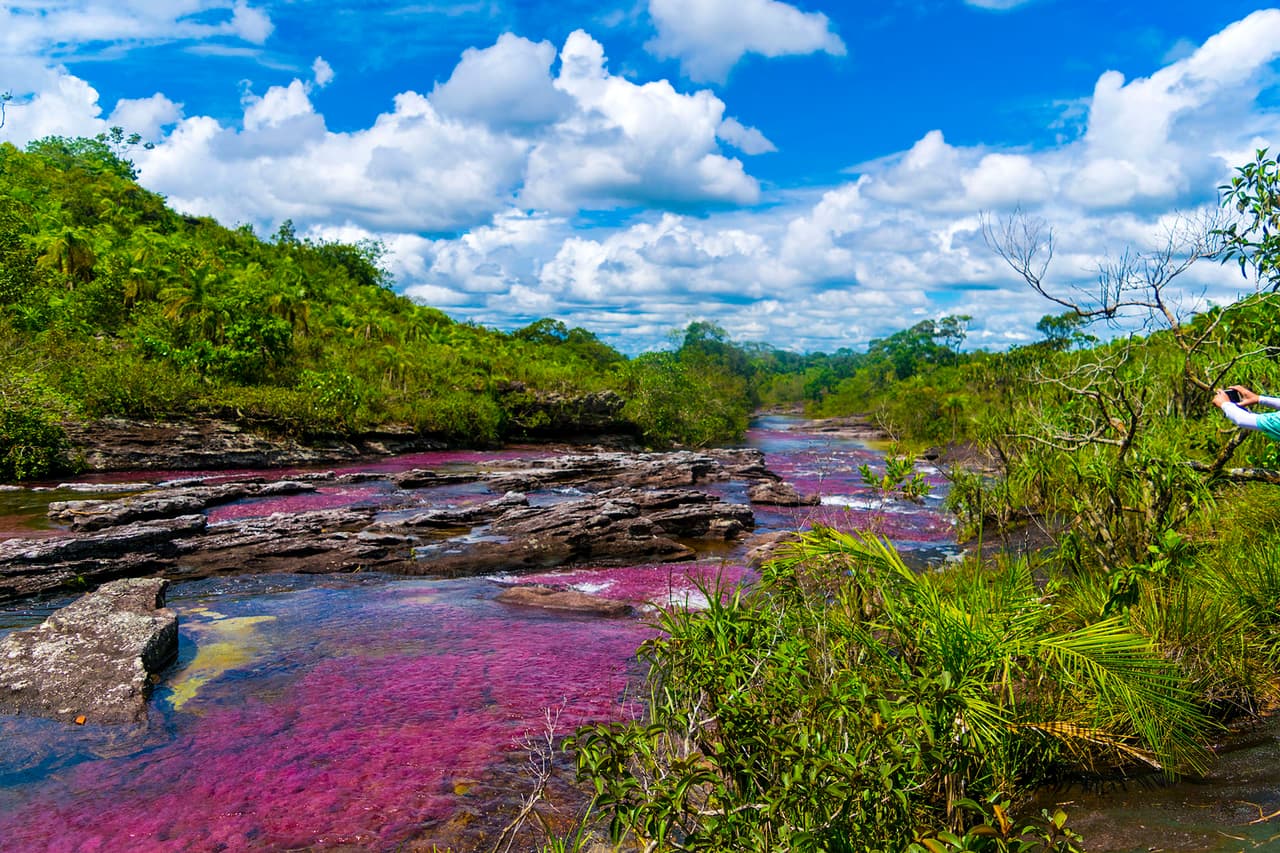 El río de los cinco colores fue la inspiración para dicho escenario y resulta ser una gran atraccíón turística por su excepcional belleza.