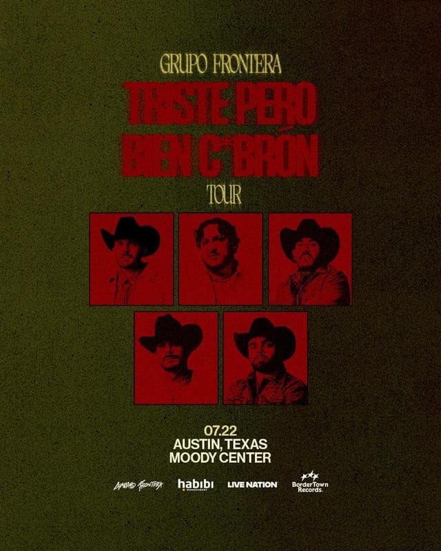 🎶🔥Grupo Frontera llega este 22 de julio al Moody Center en Austin. 🤠🎤 🔥🎶