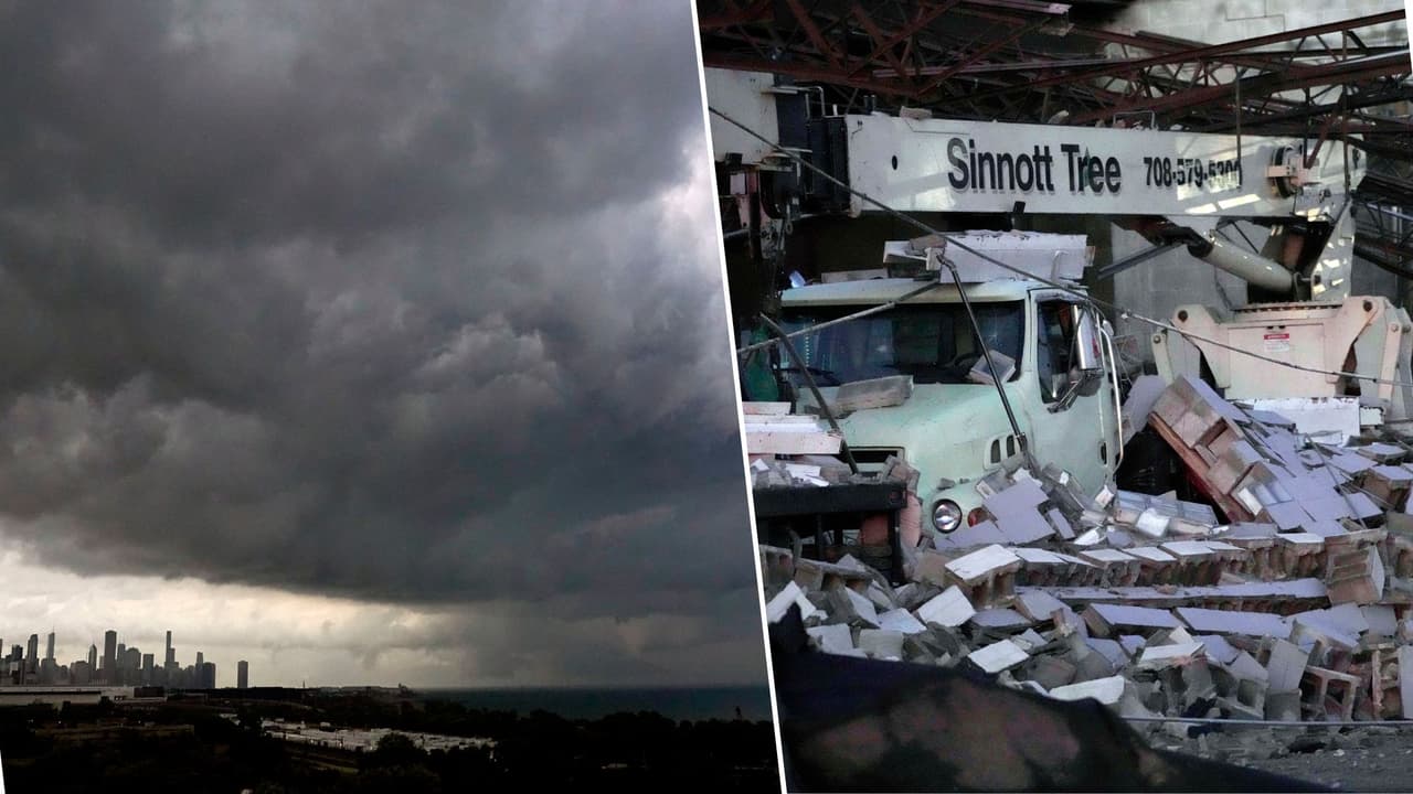 Reportan varios daños en Chicago, tras el paso de 8 tornados y una tromba marina.