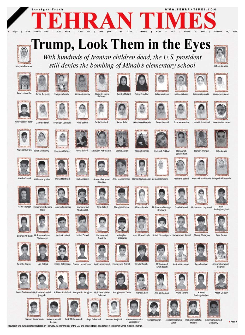 Periódico iraní revela los rostros y nombres de los niños muertos en el primer ataque de Estados Unidos 