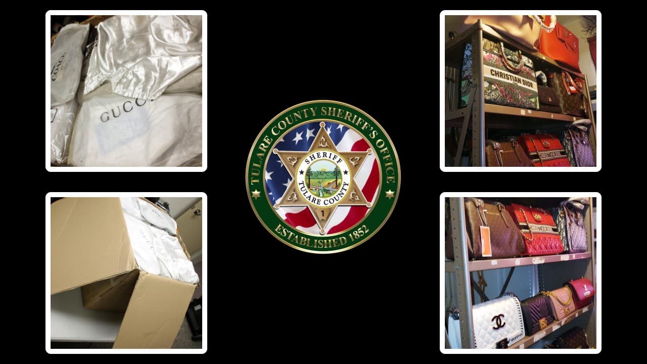 Arresto por cargamento de ropa, accesorios y joyas falsos con valor de $500,000 en Tulare