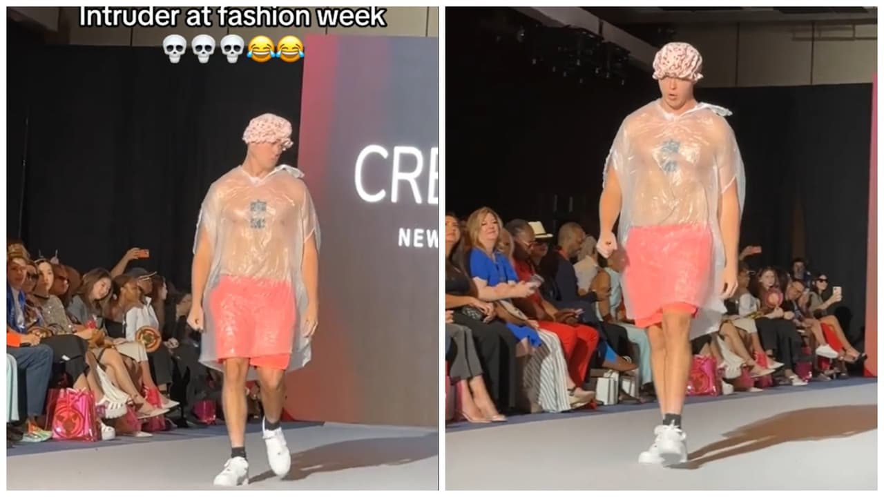 Joven se pone bolsa de plástico y se hace pasar por modelo en la Fashion Week de NY: esto pasó