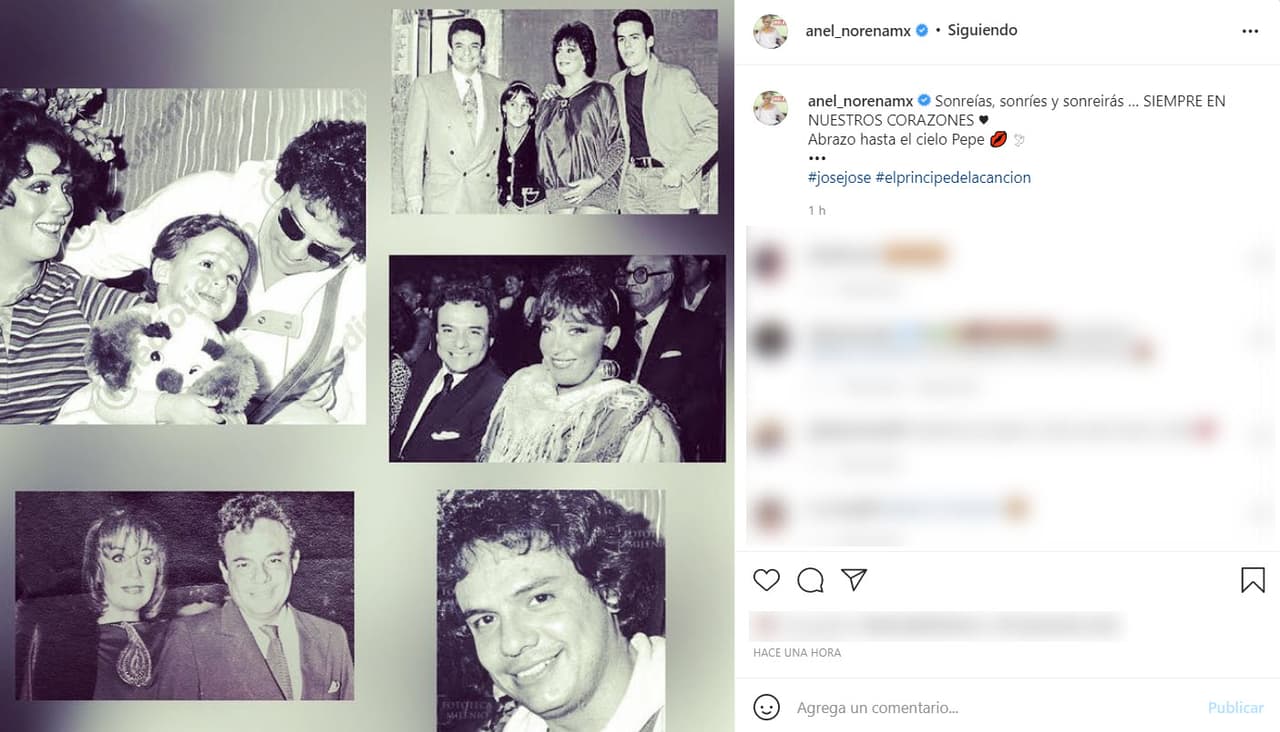 <b>Anel Noreña</b> recordó en este Día de Muertos a su eterno amor José José: "Sonreías, sonríes y sonreirás… Siempre en nuestros corazones. Abrazo hasta el cielo Pepe".