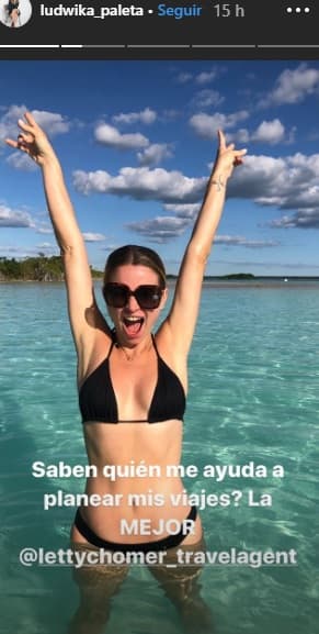 Paleta compartió varias fotos de sus vacaciones en la red social. En algunas aparece sola y en otras acompañada de
<b> su marido</b>.