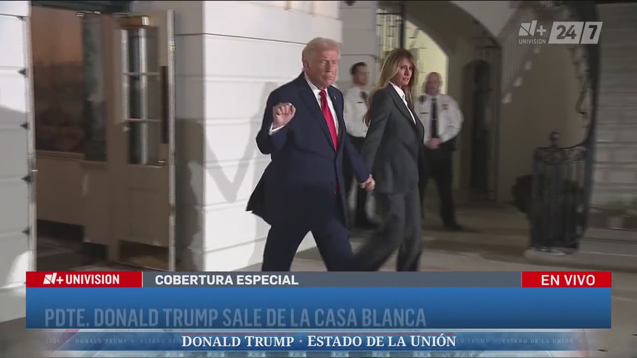 Trump parte de la Casa Blanca rumbo al Congreso para dar discurso del estado de la Unión