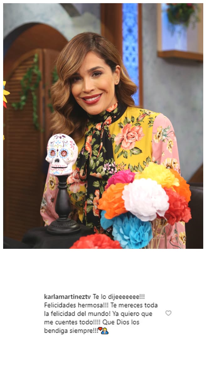 Karla Martínez fue una de las primeras en felicitar a su compañera del programa.