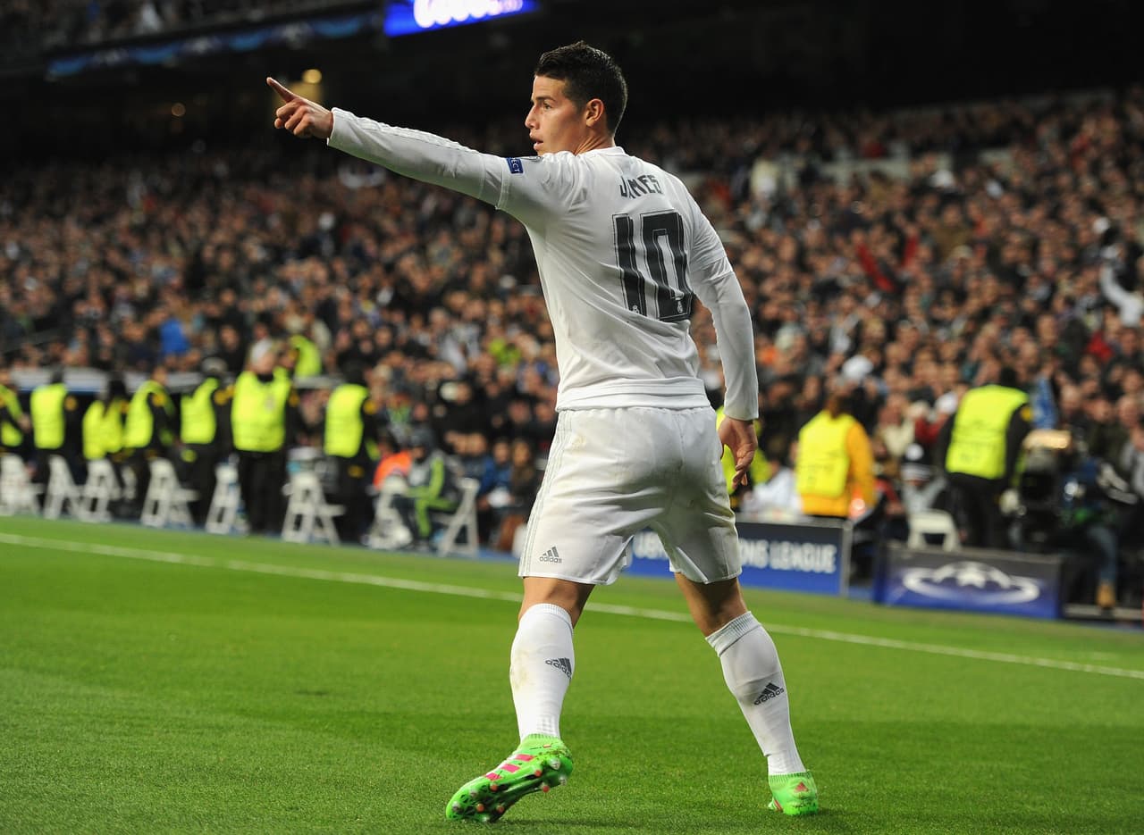 El astro colombiano remató de zurda tras ser habilitado por Cristiano que recibió el balón en un contraataque que empezó Toni Kroos.