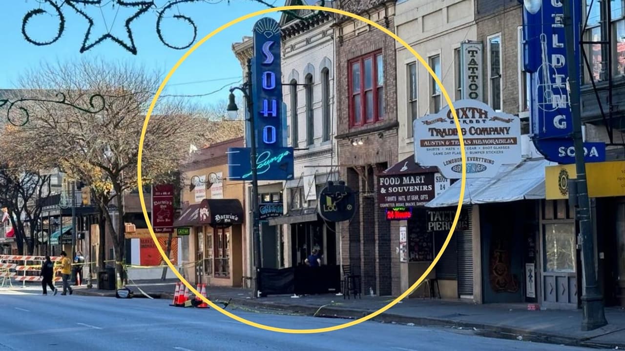 Frente al bar Soho, se distinguen las cintas amarillas colocadas por la policía, destinadas a facilitar la recopilación de pruebas que serán empleadas como evidencia en el transcurso de la investigación.