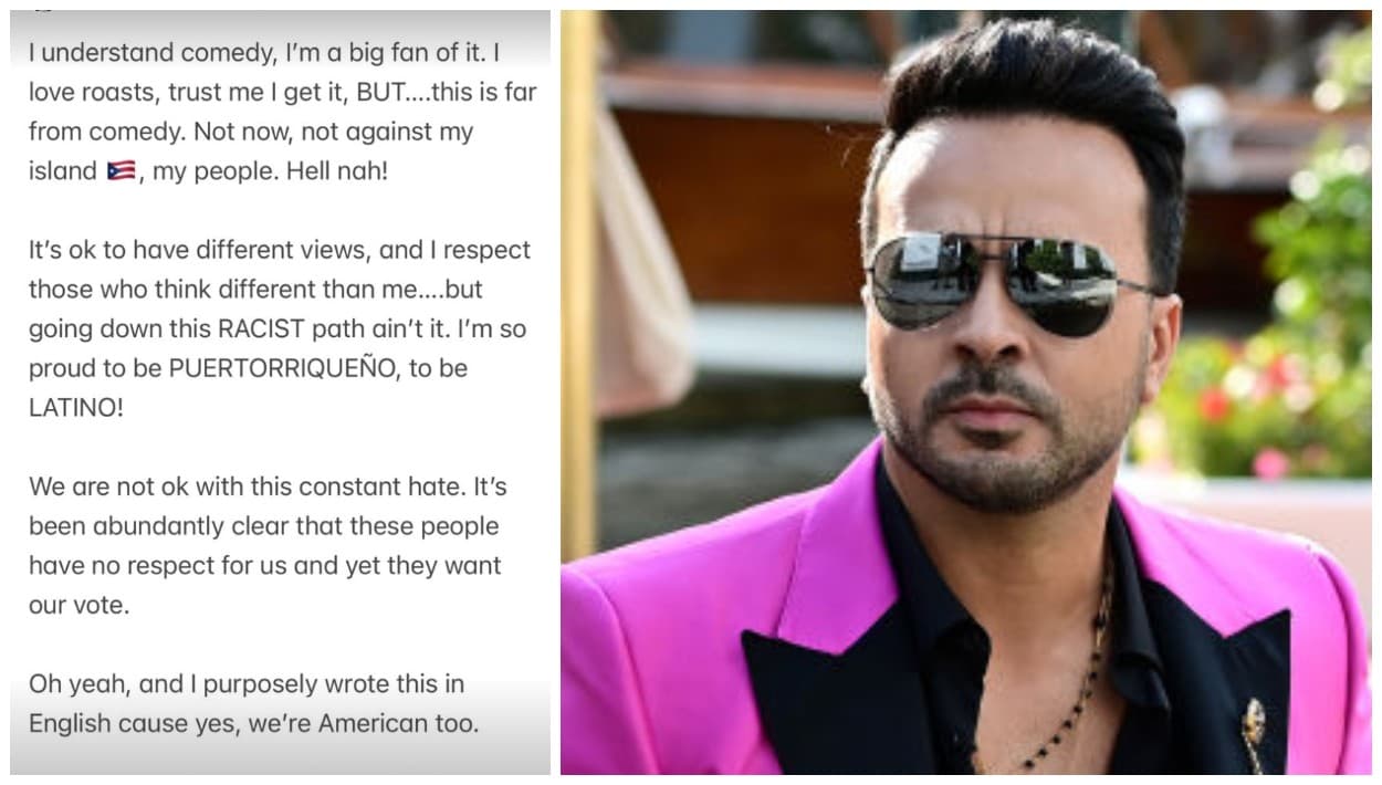 <b>Luis Fonsi, coautor del éxito global 'Despacito',</b> redactó su mensaje en inglés "a propósito" resaltando que los puertorriqueños "también somos estadounidenses". El artista nacido en la isla se declaró fanático de la comedia e incluso de los intensos 'roast', pero la intervención de Tony Hinchcliffe le pareció un acto "racista". El padre de Micaela y Rocco se manifestó en desacuerdo "con este odio constante. Ha quedado abundantemente claro que esta gente (el Partido Republicano y Donald Trump) no nos respeta y sin embargo quieren nuestro voto".