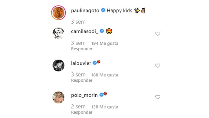 Los famosos reaccionaron ante la fotografía con emojis de amor, entre ellos Camila Sodi, Adriana Louvier y Polo Morín, solo por mencionar algunos.
<br>