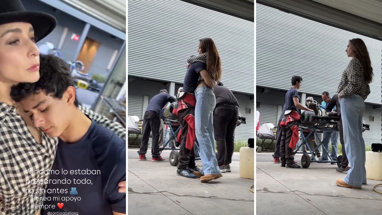 Susana González apoyó a su hijo Santiago durante su carrera de karting.