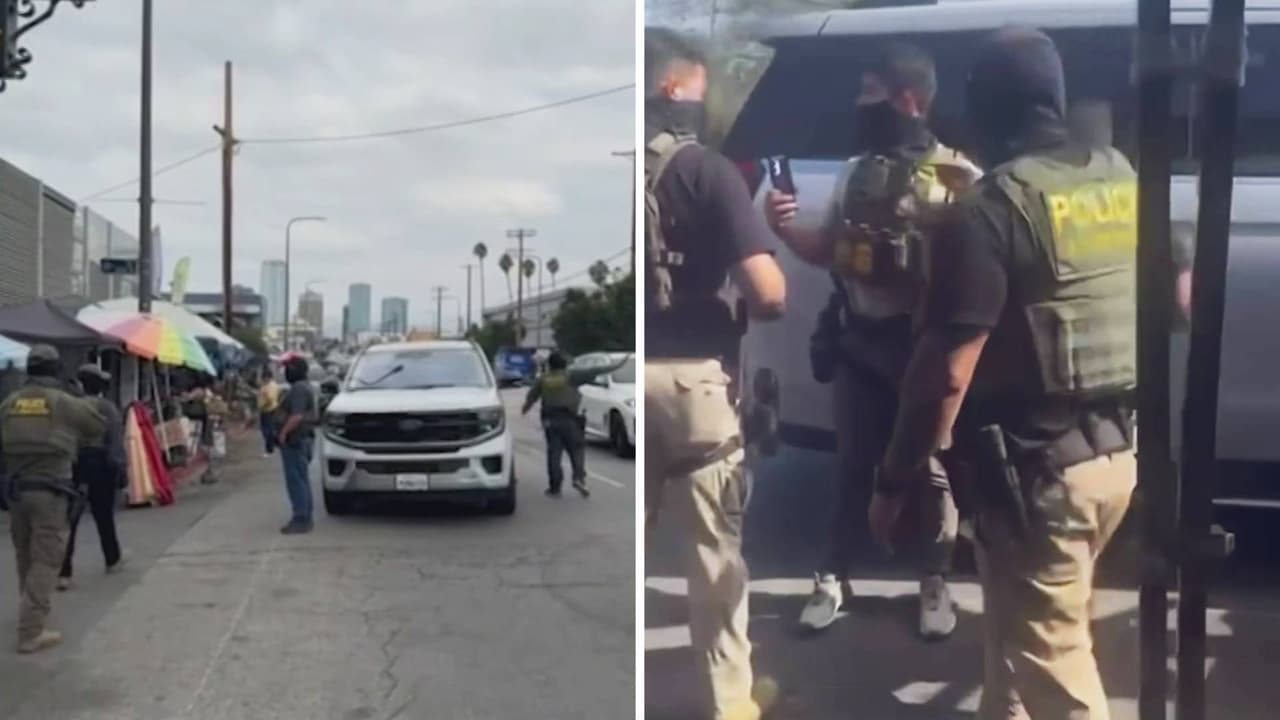 Agentes federales realizan dos redadas en una popular zona de LA: 11 personas fueron detenidas