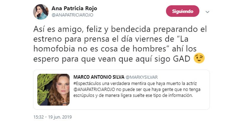 La actriz reiteró que está bien de salud y promocionó su nuevo proyecto teatral.
<br>