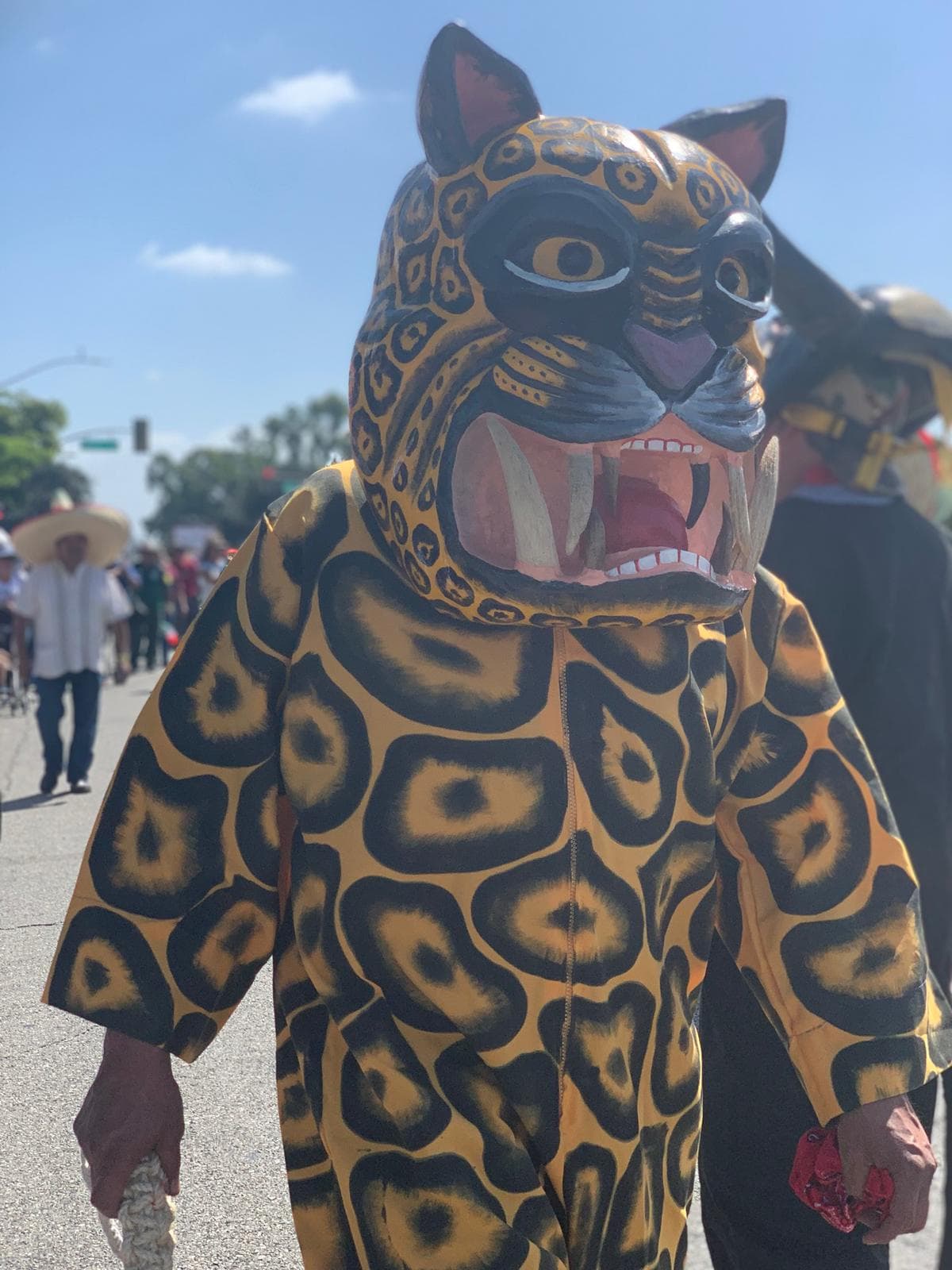 Los danzantes 'Tigres Tecuanes' de Guerrero también dijeron presente en el desfile.