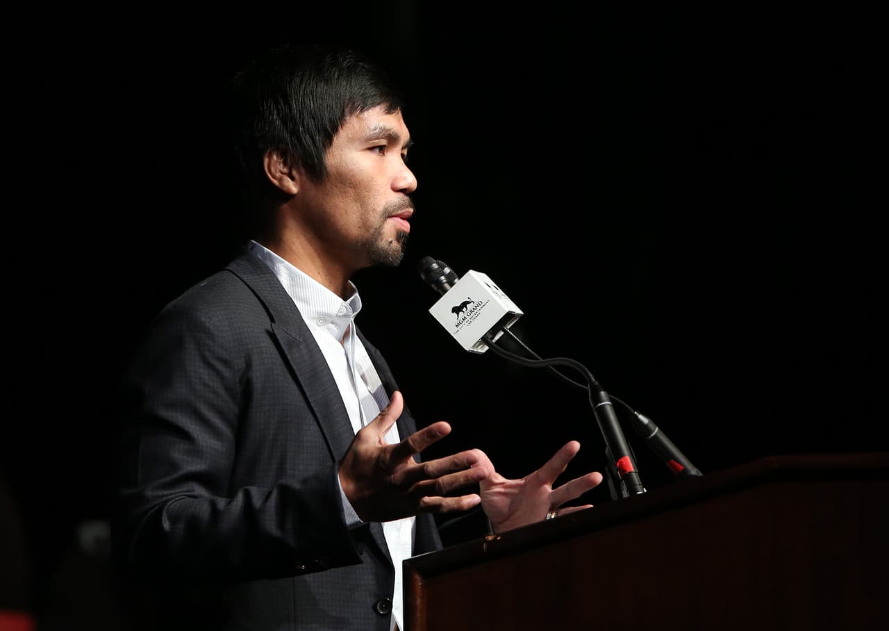 “Es un día hermoso para nosotros. Gracias al MGM, recuerdo que mi primera pelea en Estados Unidos fue aquí, en el 2001", Pacquiao.