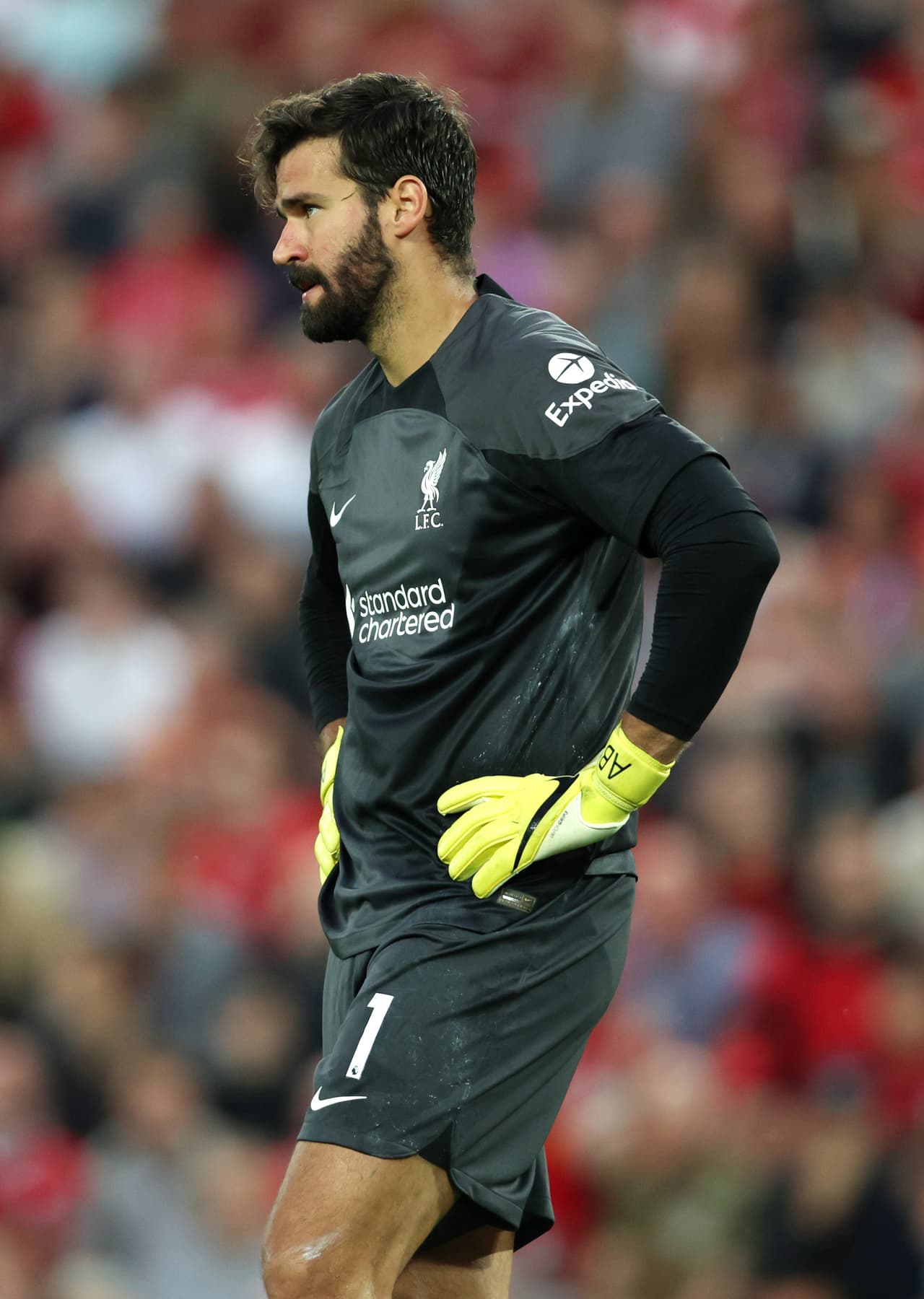 Alisson se lamentaba por el tanto recibido.