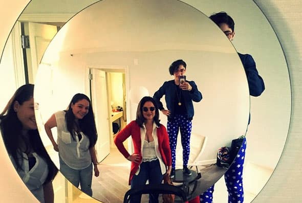 Gloria Estefan con su familia.