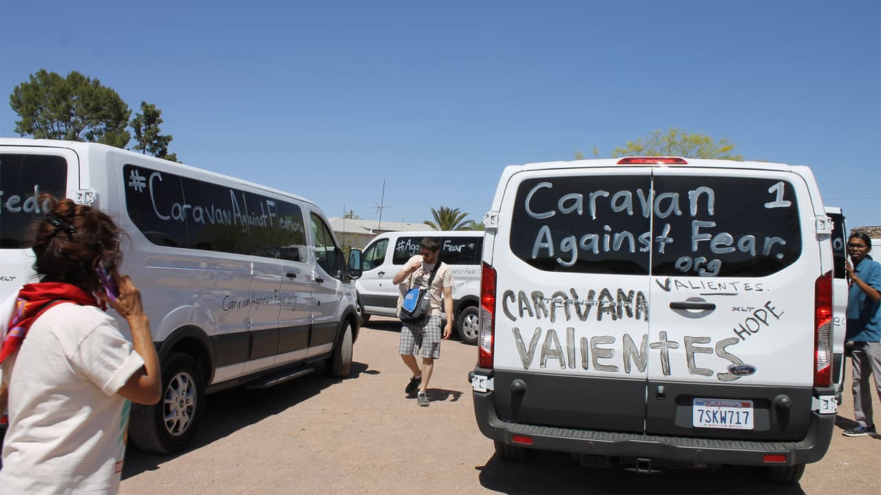 La caravana contra el miedo estará en Nogales, Arizona, este jueves.