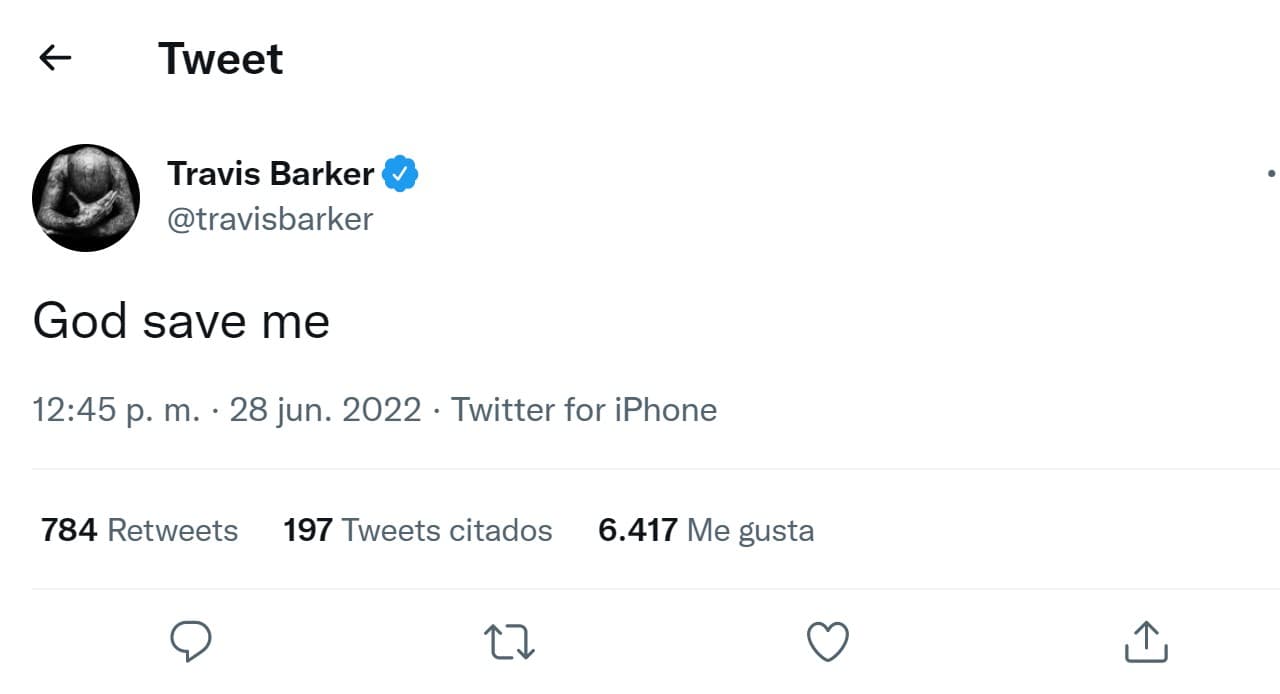 Travis Barker escribió este mensaje horas antes de ser hospitalizado.