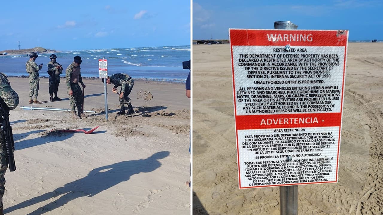 "Invaden" playa de México con letreros de 'zona de defensa estadounidense'; gobierno pide explicación a EEUU